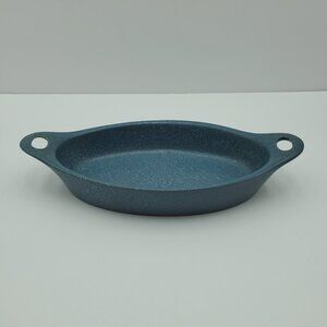 Corningware Creations Stoneware Denim Blue Au Gratin Dish Oblong Casserole  Baker